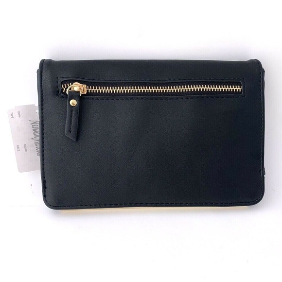 New Neiman Marcus PU Leather Black Crossbody Bag - Picture 5 of 9